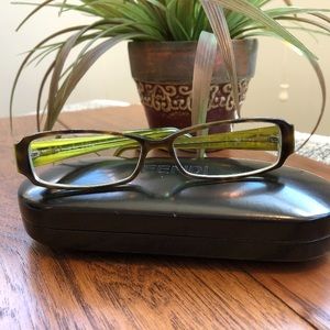 Fendi glasses frames in tortoise and green